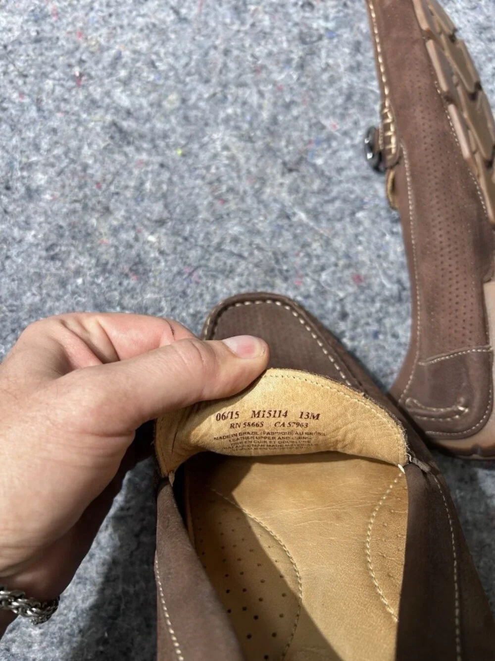 1901 Nordstrom Mens Brown Perforated Suede Horsebit Driving Loafers Size 13